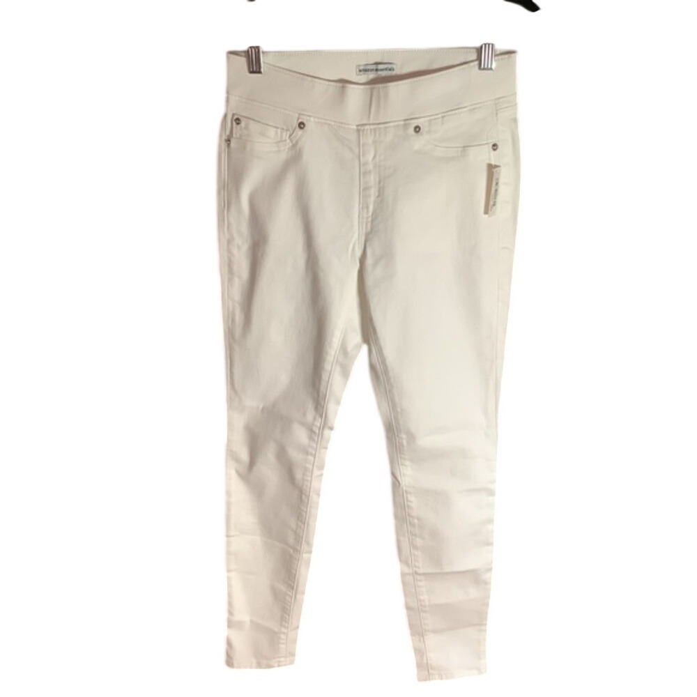 Amazon Essentials Women Pull-On Skinny Jean 4 Regular White‎ Stretch Denim